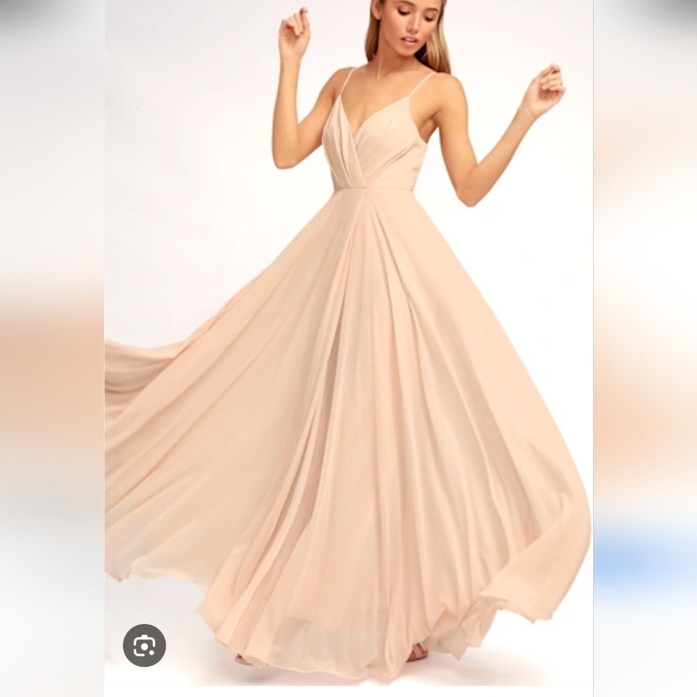 Lulu's All About Love Blush Pink Maxi Dress Sleeveless Gown Cocktail Bridesmaid